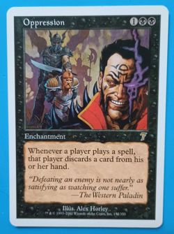 Magic the Gathering MTG 7th Edition OPPRESSION LP/EX 2001 R Nice! - Image 1