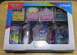 Pokemon Scarlet & Violet Paldean Fates 5 Mini Tins w/ 4 Promos Costco Bundle - Image 2