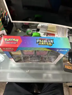 Pokemon Scarlet & Violet Paldean Fates 5 Mini Tins w/ 4 Promos Costco Bundle NEW - Image 3