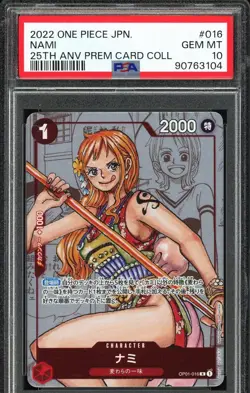 PSA 10 - 2022 ONE PIECE JAPANESE 25TH ANNIVERSARY PREMIUM CARD 016 NAMI - Image 1