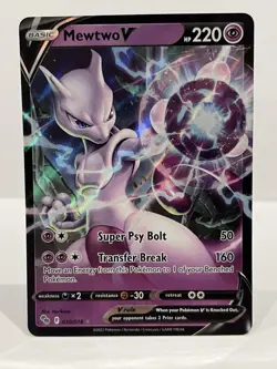 Pokemon Go TCG Mewtwo V Ultra Rare Holo Card 30/78 - Image 1