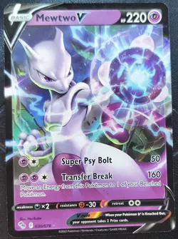 Pokemon Go Mewtwo v Ultra Rare Holo TCG Card 30/78 NM Condition - Image 1