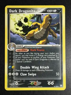 Pokemon Dark Dragonite 15/109 Non-Holo Rare EX Team Rocket Returns Card NM- - Image 1