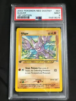 Pokemon Cards: 1st Edition Neo Destiny Common: Gligar 67/105: PSA 9 - Image 1