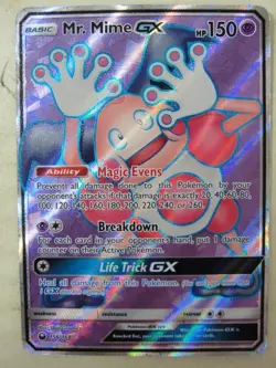 Pokemon Card Mr. Mime GX 156/168 Full Art Ultra Rare Celestial Storm Played - Image 1