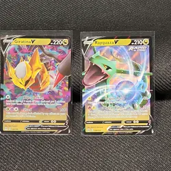 Rayquaza V and Garitina V Pokemon Card Set of 2 - Image 1