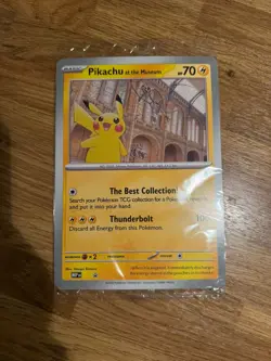 Pikachu At The Museum - Pokemon Natural History Museum Jumbo Promo Pokemon Card - Image 1
