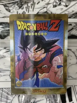 1989 Dragon Ball Z Lenticular Card #10 Goku Gold Rare 3D Holo - Image 1