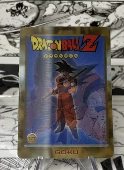 1989 Dragon Ball Z Lenticular Card #10 Goku Gold Rare 3D Holo - Image 2