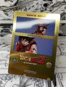 1989 Dragon Ball Z Lenticular Card #10 Goku Gold Rare 3D Holo - Image 4