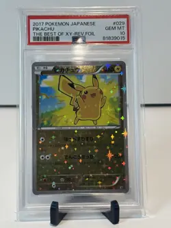 2017 Pokemon Japanese Best of XY Pikachu Rev. Foil 029/171 PSA 10 Low Pop Rare - Image 1