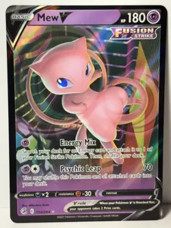 Mew V Holo 113/264 SWSH08: Fusion Strike NM Pokemon Fast Ship - Image 1
