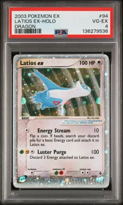2003 POKEMON EX DRAGON #94 LATIOS EX-HOLO PSA 4 - Image 1