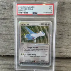 PSA 7 Latios EX 94/97 EX Dragon Ultra Rare Holo Foil E Reader 2003 Pokemon - Image 1