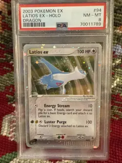 Pokemon Latios EX Dragon Holo Swirl PSA 8 Nm #94 Vintage 2003 Card TCG Slab - Image 2