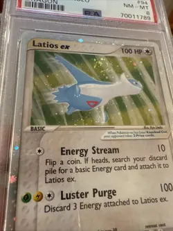 Pokemon Latios EX Dragon Holo Swirl PSA 8 Nm #94 Vintage 2003 Card TCG Slab - Image 3
