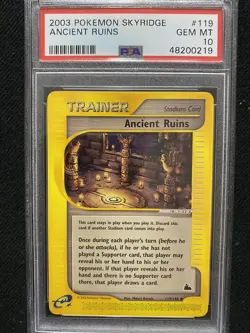 2003 Pokemon Skyridge Ancient Ruins 119/144 PSA 10 Gem Mint - Image 1