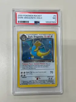 PSA 7 2000 POKEMON TEAM ROCKET DARK DRAGONITE HOLO 5/82 CARD PSA7 - Image 1