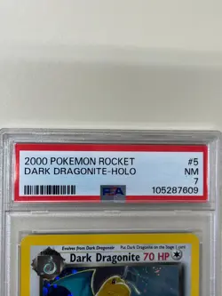 PSA 7 2000 POKEMON TEAM ROCKET DARK DRAGONITE HOLO 5/82 CARD PSA7 - Image 2