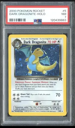 Pokemon Dark Dragonite 5/82 Holo 2000 Team Rocket PSA 7 Card - Image 1
