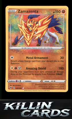 Zamazenta 102/185 Pokemon Amazing Rare SWSH04: Vivid Voltage Card NM - Image 1