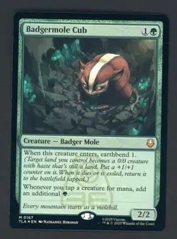 MTG Badgermole Cub 0167 - Mythic Rare - Avatar The Last Airbender Foil - Image 1