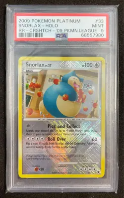 Pokemon League Promo Reverse Holo Snorlax LV.37 33/111 PSA 9 - PW - Image 1