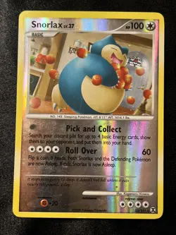 Pokemon - Snorlax 33/111 - Platinum Rising Rivals - Reverse HOLO RARE - 2009 LP - Image 1