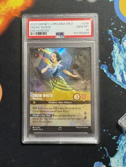 Disney Lorcana TCG Snow White Well Wisher Enchanted Rare Card 206/204 PSA 10 - Image 1