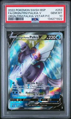 2022 POKEMON SWSH BLACK STAR PROMO #253 FULL ART/ORIGIN FORME PALKIA V PSA 10 - Image 1