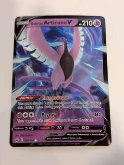 Galarian Articuno V 058/198 Ultra Rare Chilling Reign Pokemon Holo Foil Nice! - Image 1