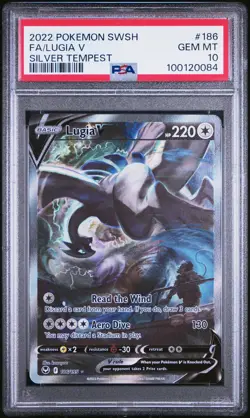 PSA 10 Lugia V 186/195 Alternate Art Silver Tempest Ultra Rare Pokemon Card - Image 1