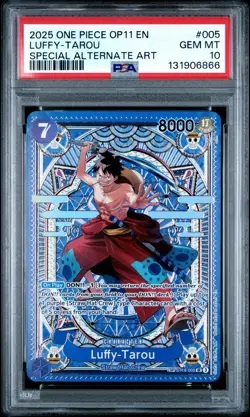 2025 ONE PIECE OP11-A FIST OF DIVINE SPEED #005 LUFFY-TAROU PSA 10 - Image 1
