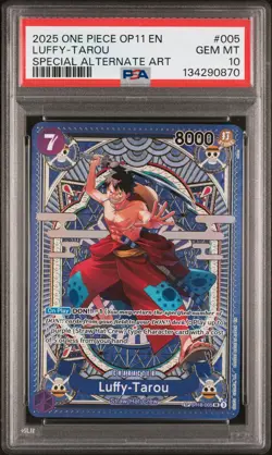 2025 ONE PIECE OP11-A FIST OF DIVINE SPEED #005 LUFFY-TAROU PSA 10 - Image 1