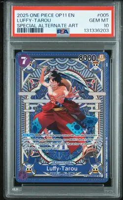 2025 ONE PIECE OP11-A FIST OF DIVINE SPEED #005 LUFFY-TAROU PSA 10 - Image 1
