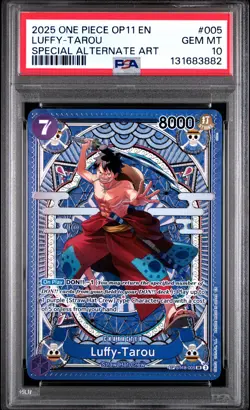 2025 ONE PIECE OP11-A FIST OF DIVINE SPEED #005 LUFFY-TAROU PSA 10 - Image 1