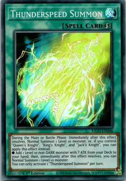 Yugioh Thunderspeed Summon KICO-EN006 1st Edition Super Rare NM - Image 1