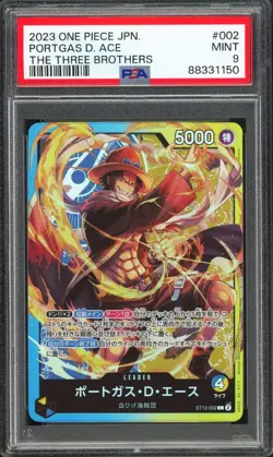 PSA 9 - 2023 ONE PIECE JAPANESE ULTIMATE DECK-THE THREE BROTHERS 002 PORTGAS D. - Image 1