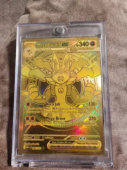 Mega Lucario EX 188/132 Mega Evolution Hyper Rare Gold Card Pokemon TCG NM-Mint - Image 1