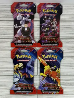 Pokemon TCG Scarlet & Violet Destined Rivals Sleeved Booster Pack Lot of 4 - Image 1