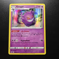 Gengar 85/202 Holo Rare Pokemon TCG Sword & Shield Base Set Lightly Played LP - Image 1