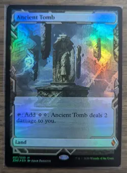 MTG Ancient Tomb Foil from Zendikar Rising Expeditions QUANTITY 1 = 1 CARD - Image 1