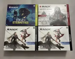 4 Lot Magic the Gathering Booster Bundles - 2x FF, 1x EOE & 1x Assassin’s Creed - Image 1