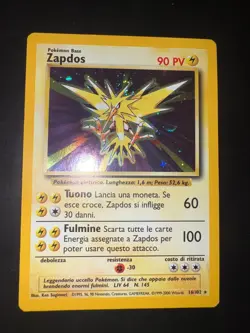 Carta Pokemon Zapdos 16/102 Set Base Holo EXCELLENT Ita - Image 2
