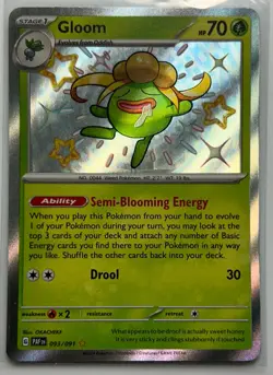 Pokemon TCG Gloom 093/091 Sv: Paldean Fates Baby Shiny Rare Holo NM - Image 1