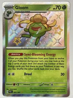 Gloom NM Paldean Fates Baby Shiny 093/091 Pokemon TCG Holo - Image 1