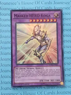SDHS-EN042 Masked Hero Koga Super Rare Yu-Gi-Oh Card 1st Edition New - Image 1