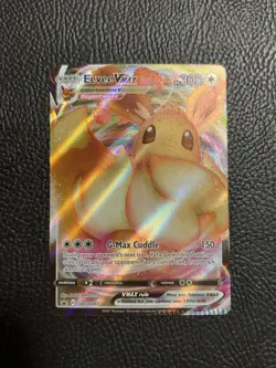 Pokemon TCG Crimped Error Eevee VMAX SWSH087 Black Star Promo NM - Image 1
