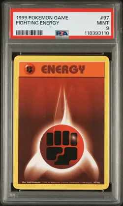 1999 POKEMON BASE SET UNLIMITED #97 FIGHTING ENERGY PSA 9 - Image 1