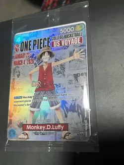 Bandai Namco One Piece Card Game Monkey D Luffy US Voyage Promo Holo - Image 1